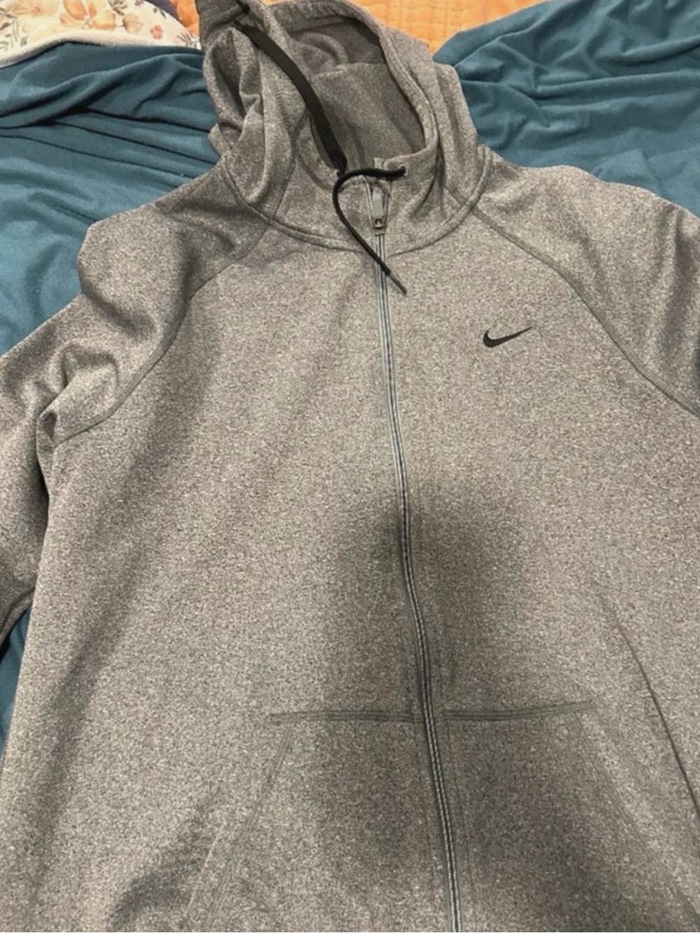 Nike Women’s Heather Gray Full-Zip Bomber Hoodie